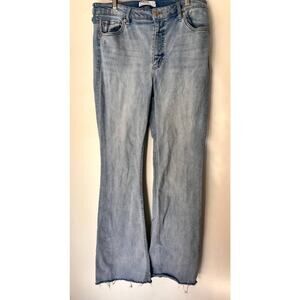 Garage Denim Jeans Juniors 13 Light Wash Distressed Hem Flare Jeans